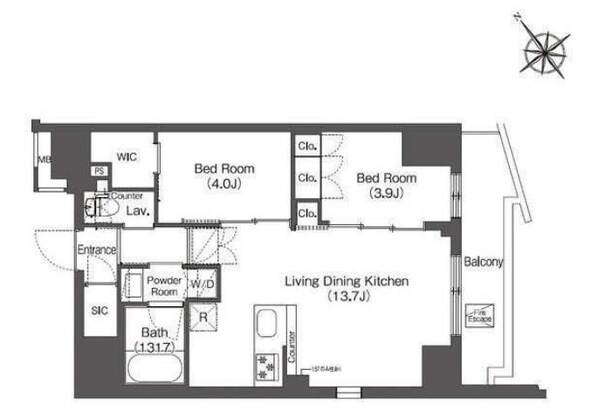 コンフォリア東大井Iの物件間取画像